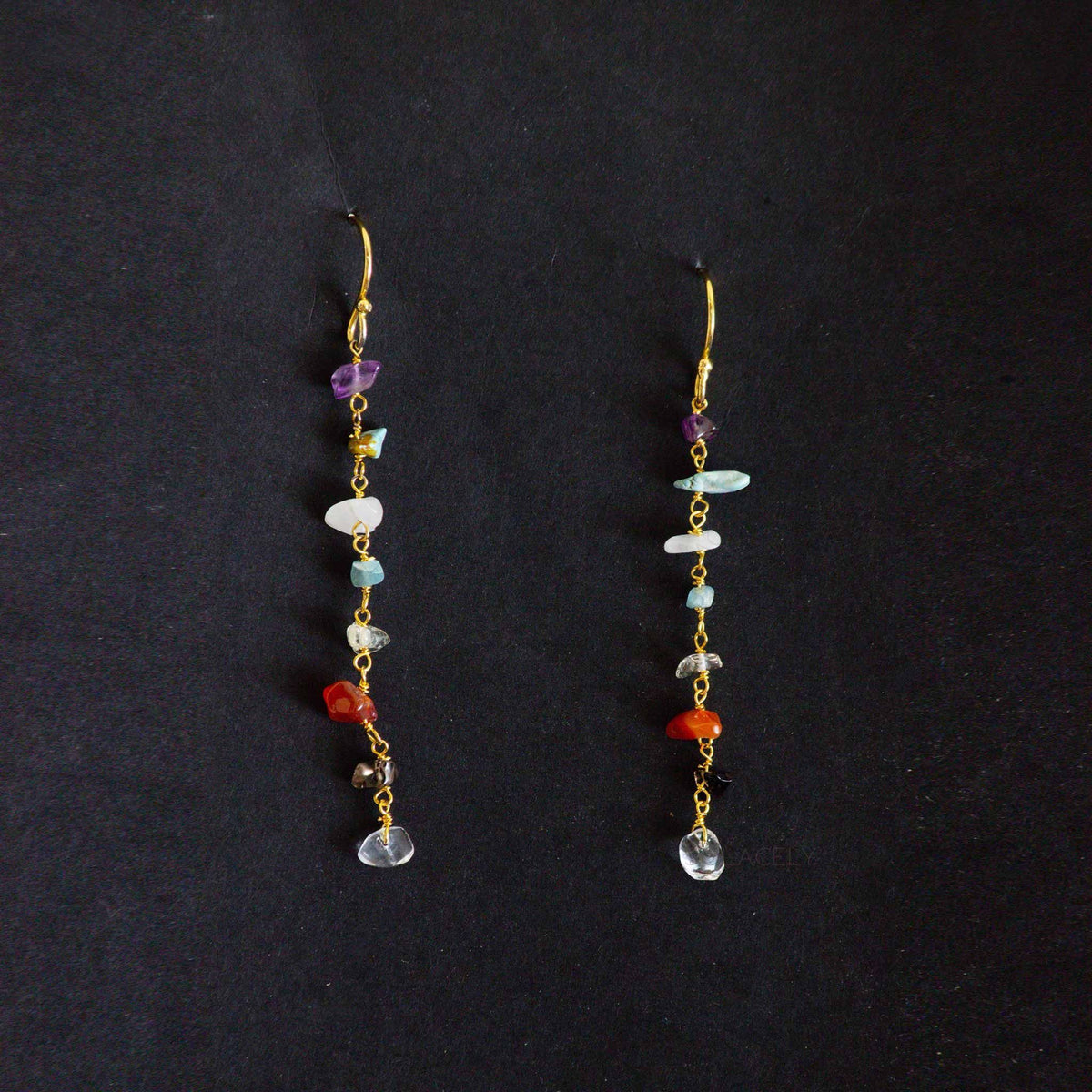Seven Chakra Gold-Plated Earrings