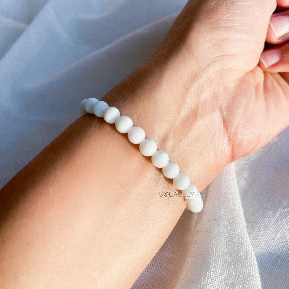 Mother of Pearl & Black Tourmaline Bracelet