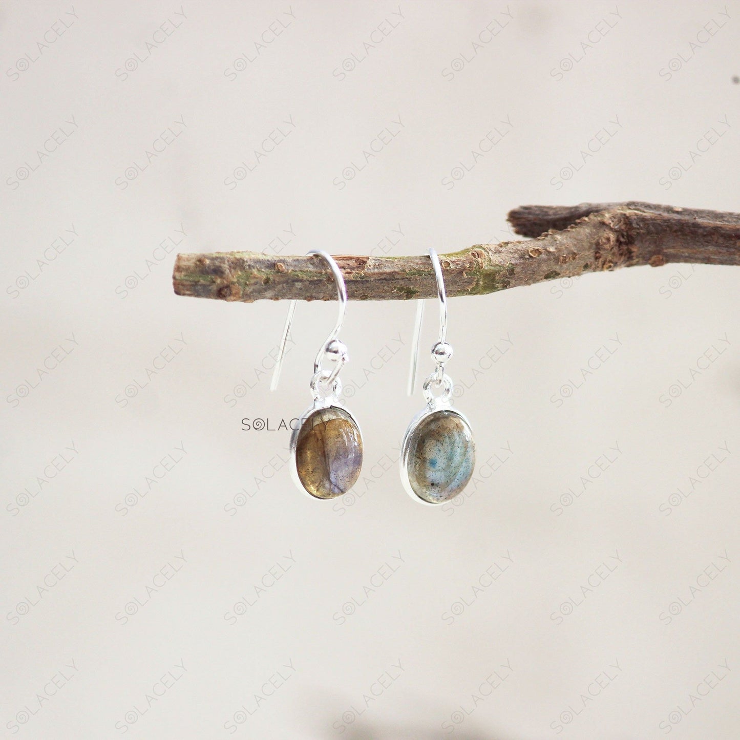 Dainty Oval Shape Sterling Silver Crystal Earrings