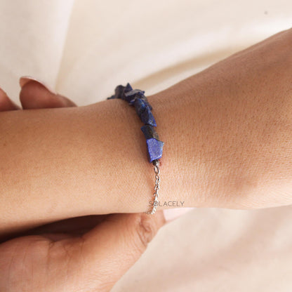 Sterling Silver Crystal Chip Adjustable Bracelet