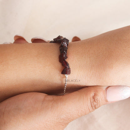 Sterling Silver Crystal Chip Adjustable Bracelet