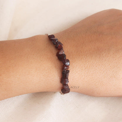 Sterling Silver Crystal Chip Adjustable Bracelet