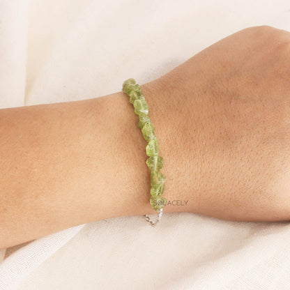 Sterling Silver Crystal Chip Adjustable Bracelet