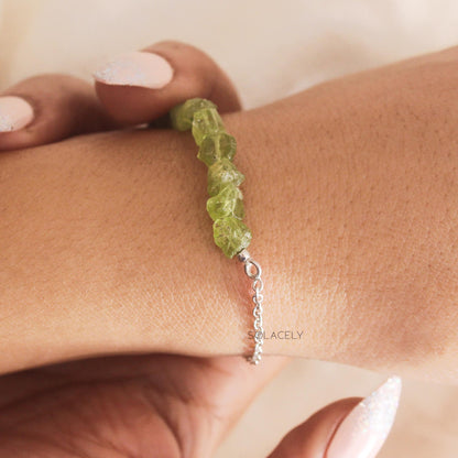 Sterling Silver Crystal Chip Adjustable Bracelet