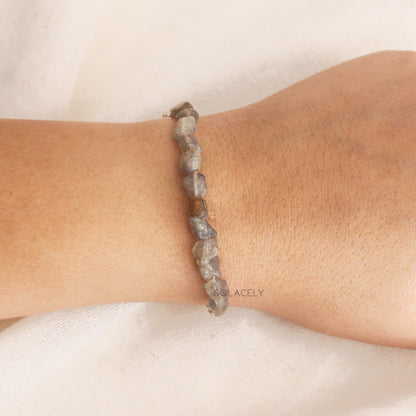 Sterling Silver Crystal Chip Adjustable Bracelet