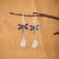 Dragonfly Sterling Silver Oxidized Crystal Earrings