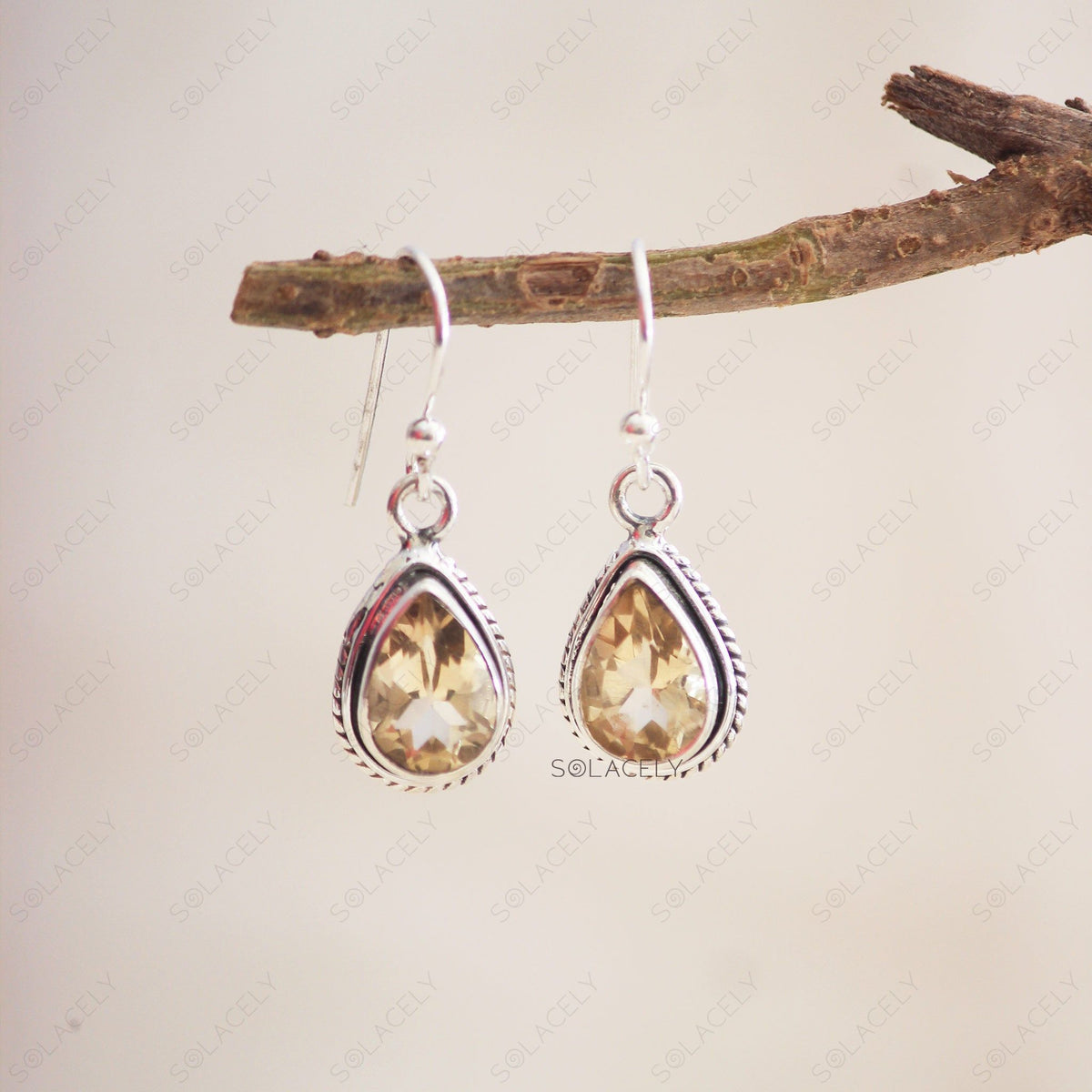Sterling Silver Citrine Crystal Earrings