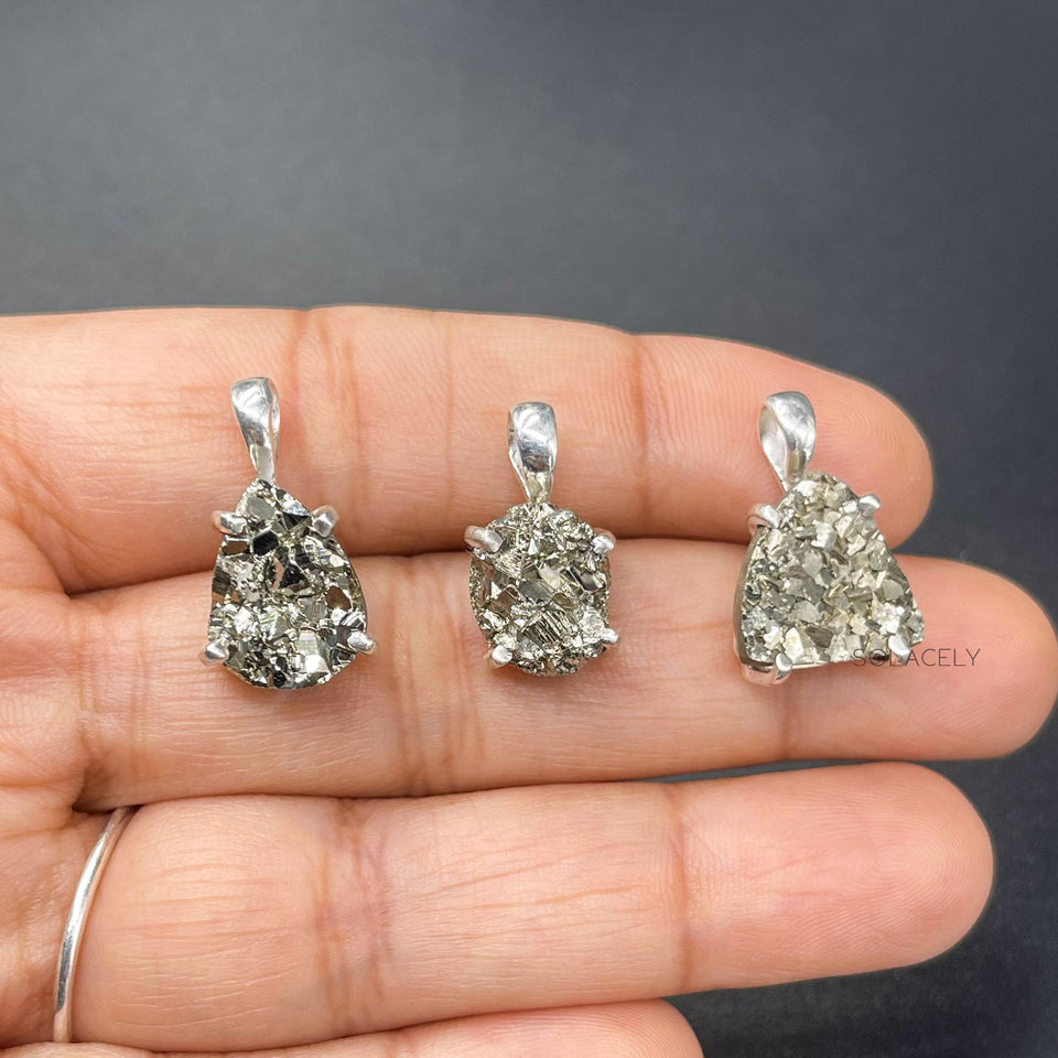 Raw Pyrite Sterling Silver Necklace