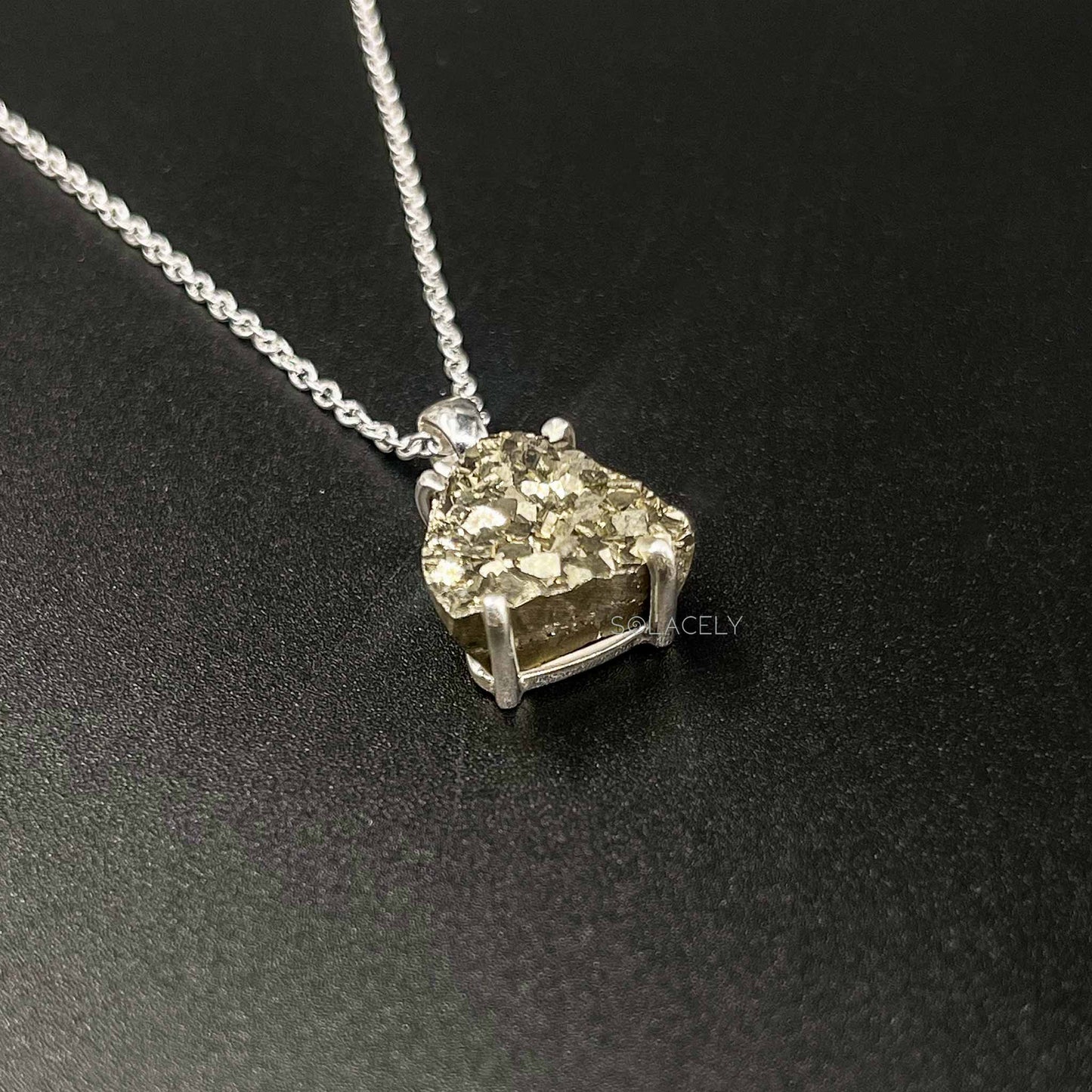 Raw Pyrite Sterling Silver Necklace