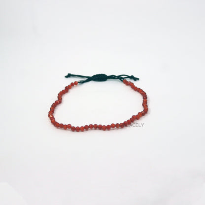 Carnelian Anklet with 4mm Faceted Beads