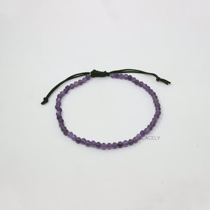 Amethyst Anklet with 4mm Faceted Beads
