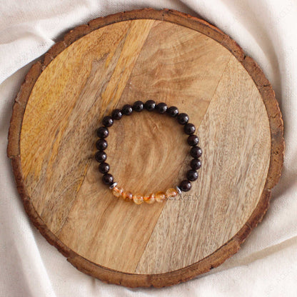 Citrine and Red Garnet Crystal Bracelet