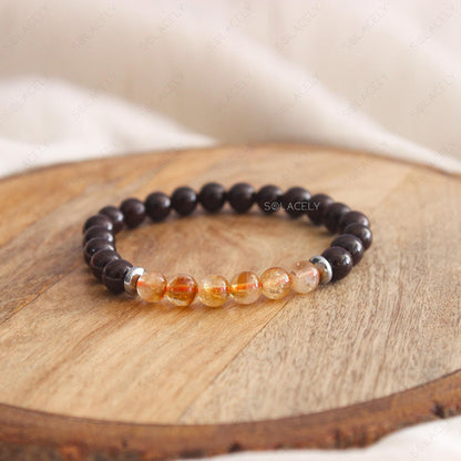 Citrine and Red Garnet Crystal Bracelet