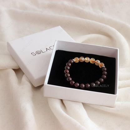Citrine and Red Garnet Crystal Bracelet