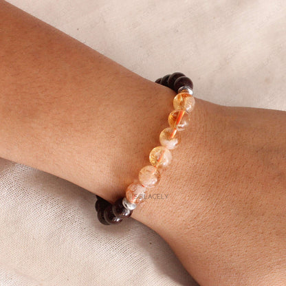 Citrine and Red Garnet Crystal Bracelet