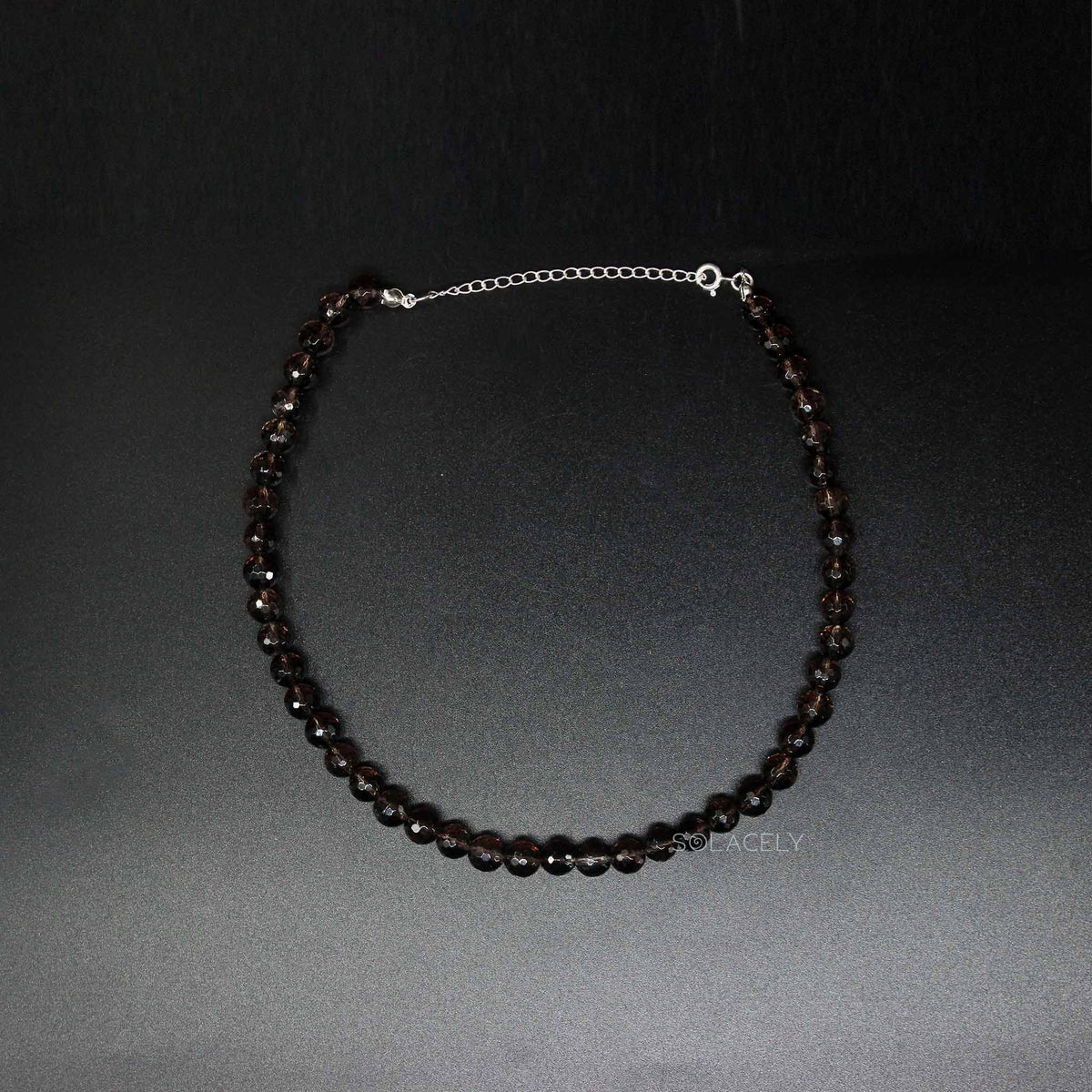 Faceted Smoky Quartz Beaded Necklace