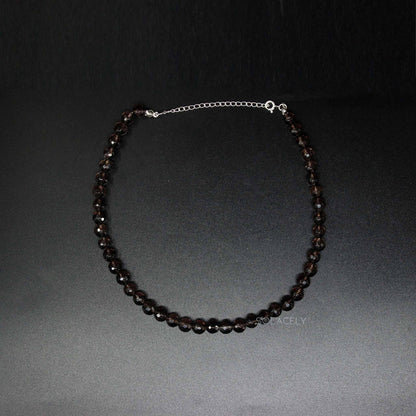 Faceted Smoky Quartz Beaded Necklace