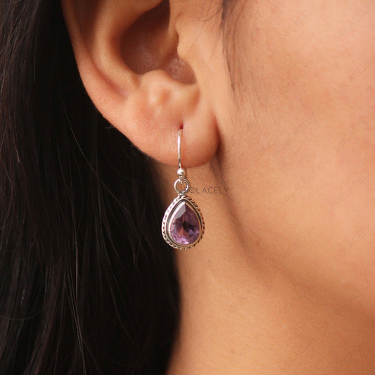 Handmade Amethyst Crystal Earrings