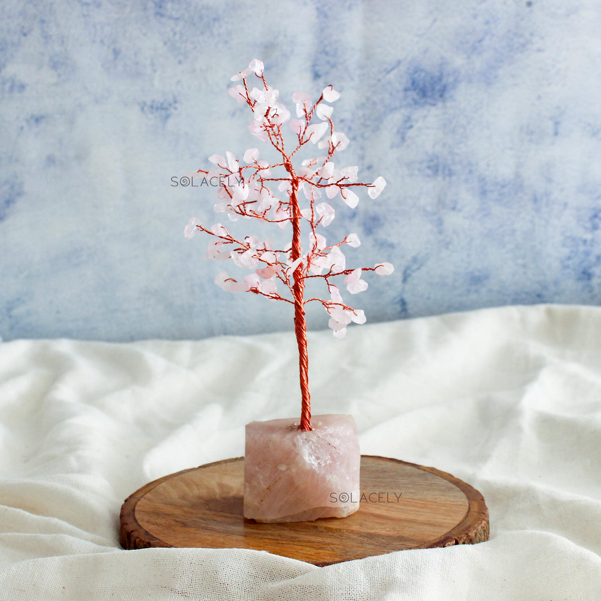 Rose Quartz Crystal Tree with Rose Quartz Base