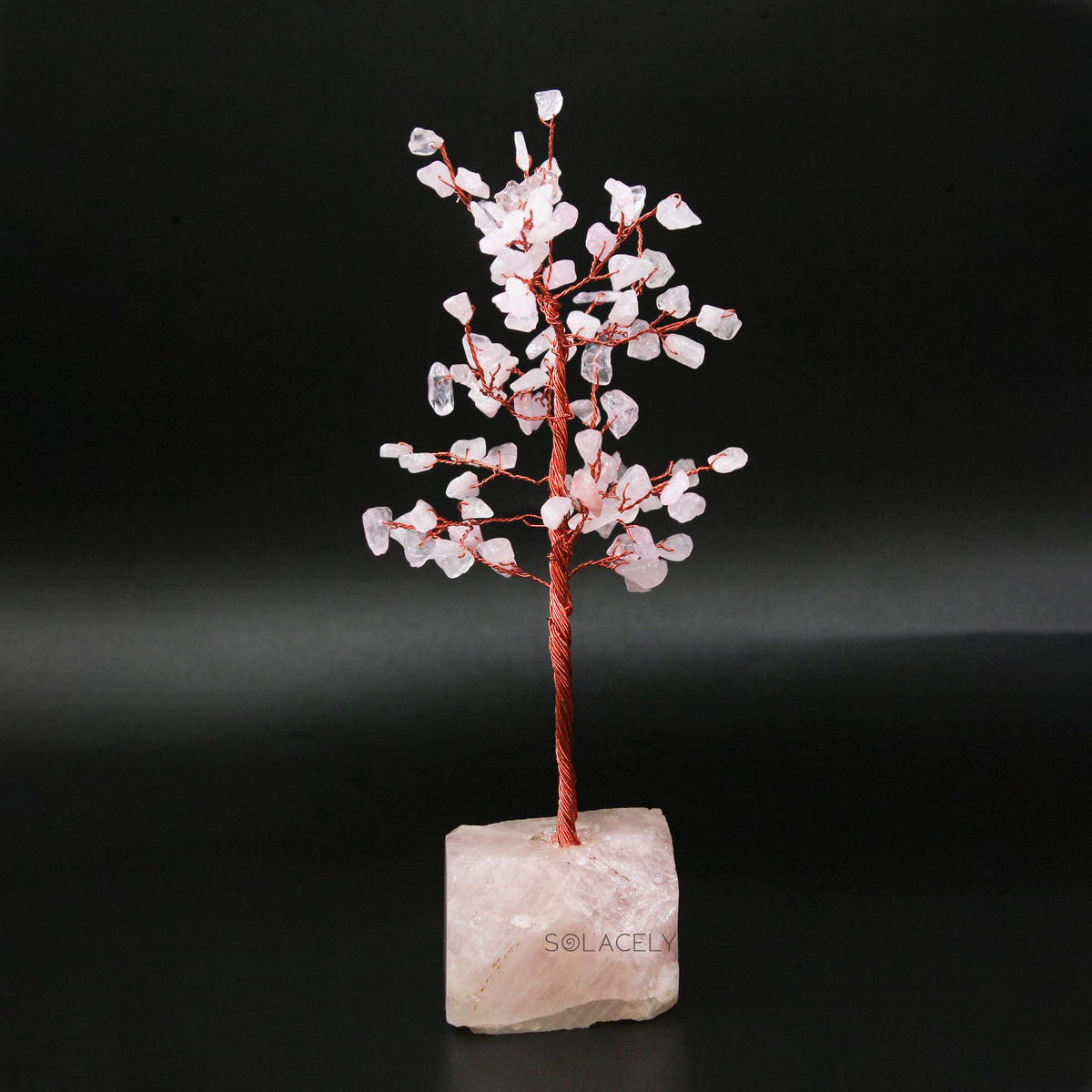 Rose Quartz Crystal Tree with Rose Quartz Base