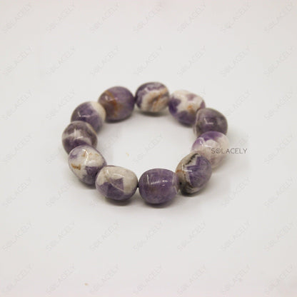 Amethyst Tumble Crystal Bracelet on white background