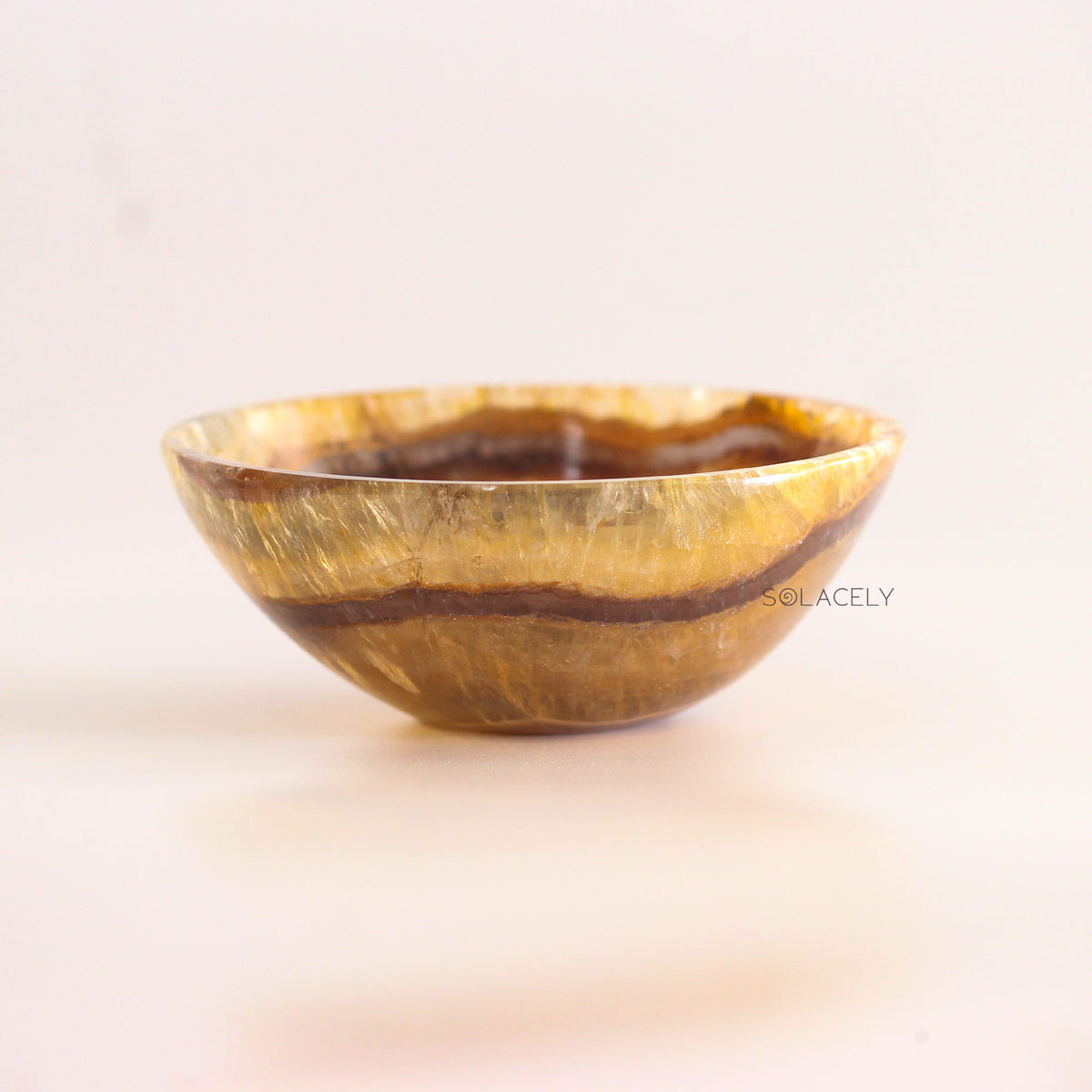 Fluorite Yellow Polished Crystal Energy Bowls