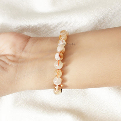 Black tourmaline citrine gemstone bracelet