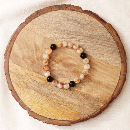 Citrine bracelet with black tourmaline