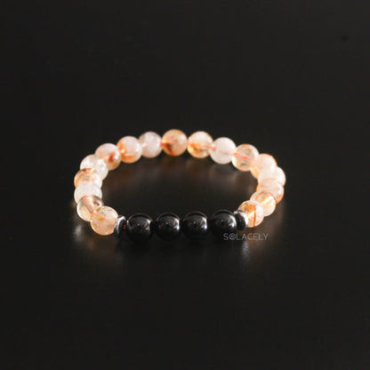 8mm black tourmaline citrine beads