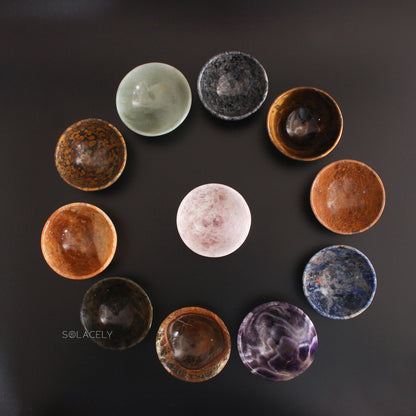 Multi Set of Polished Crystal Energy Bowls