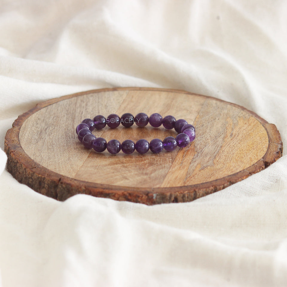 Amethyst Bracelet - 8mm Beads
