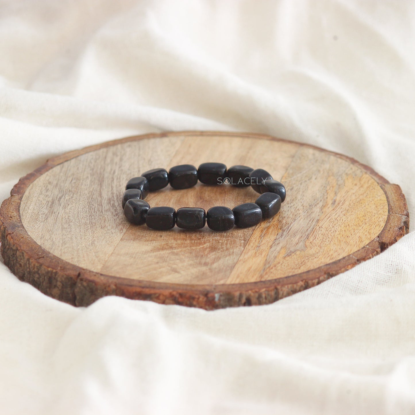 Black Tourmaline Tumble Crystal Bracelet