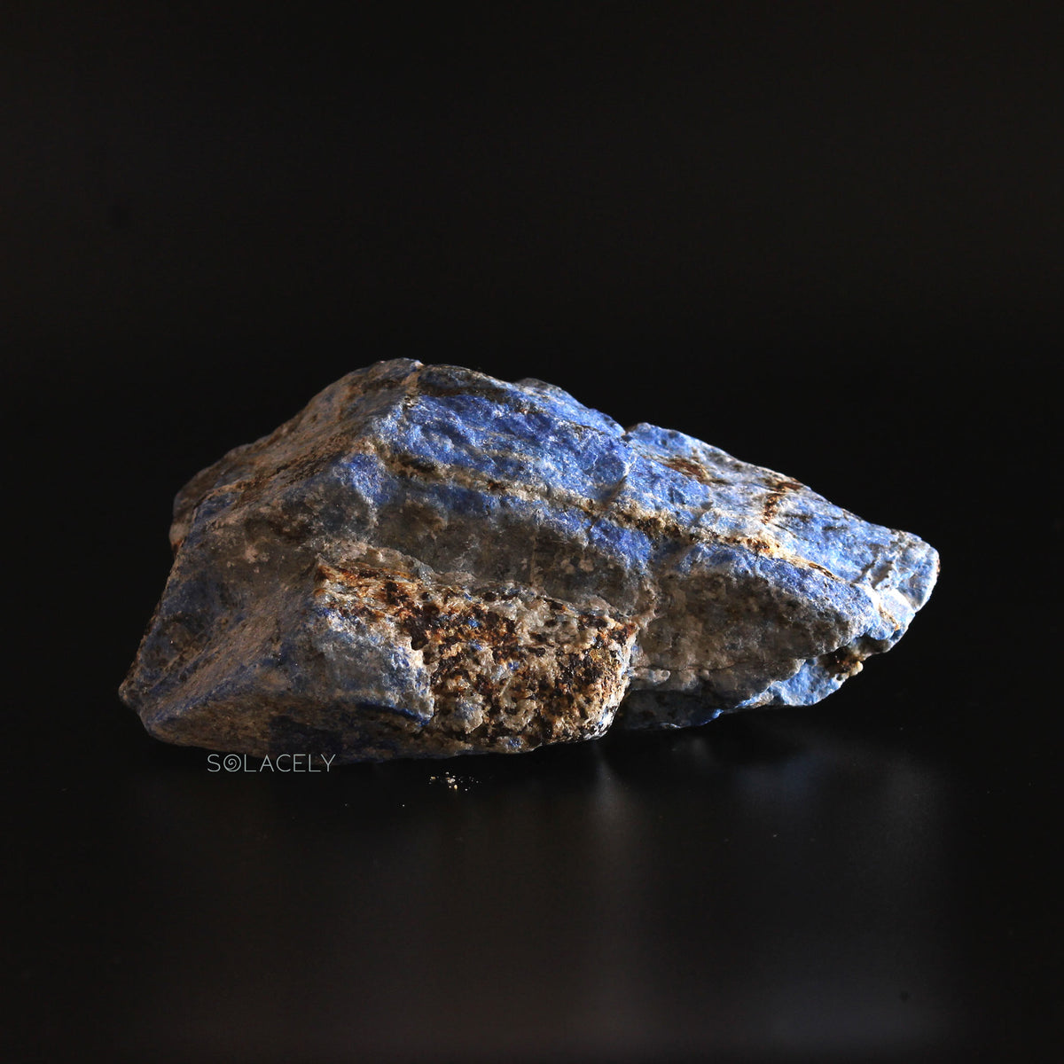Raw gemstones in rich blue
