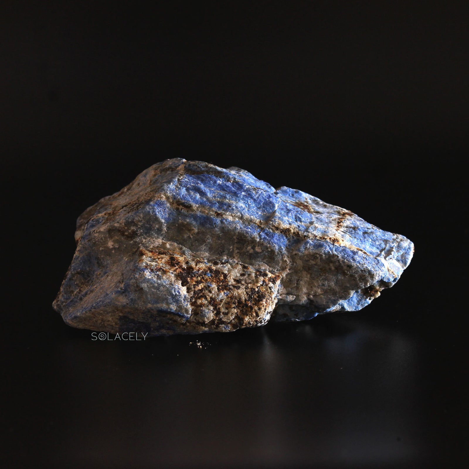 Raw gemstones in rich blue
