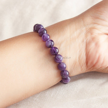 Amethyst stretch bracelet 8mm beads