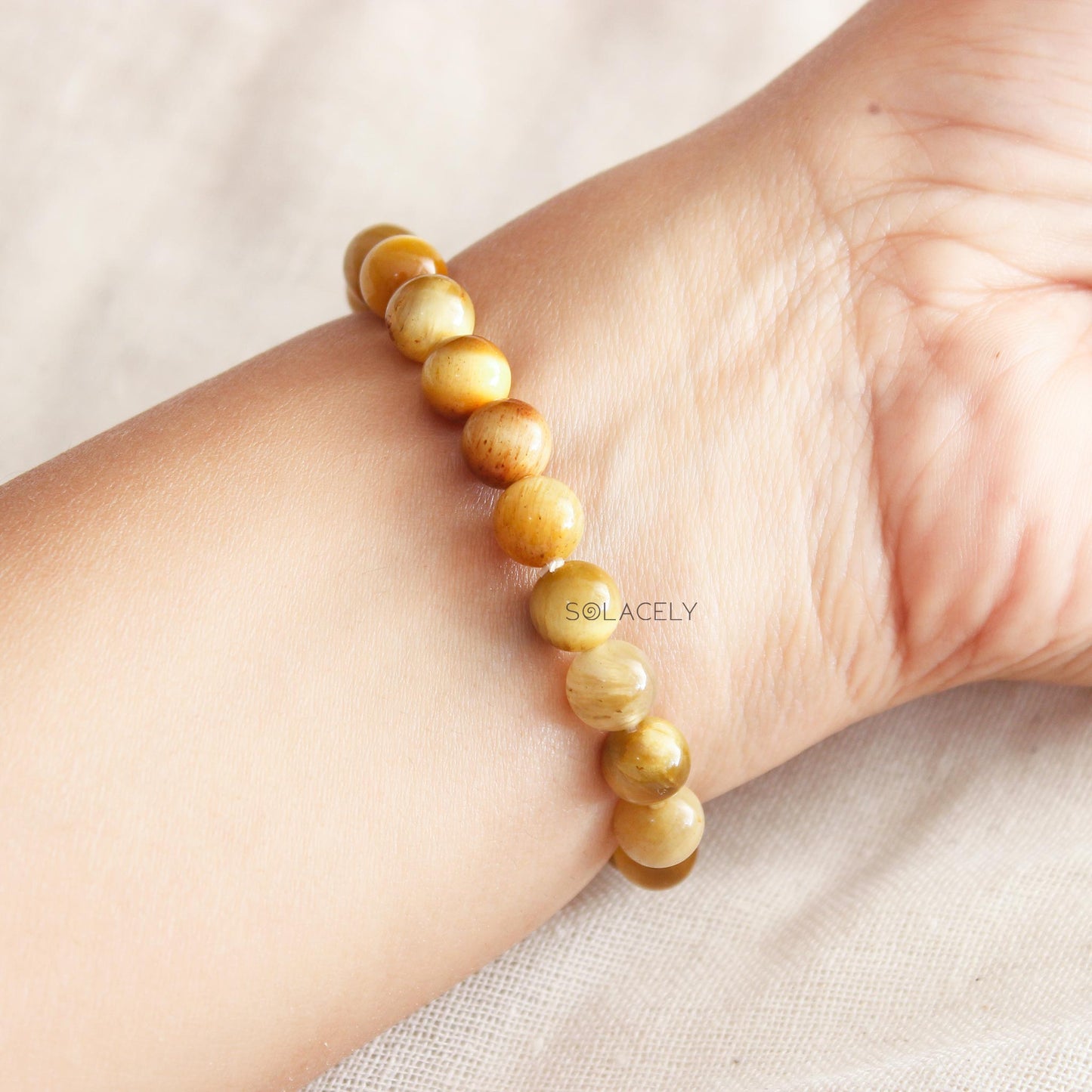 Cat's Eye Crystal Bracelet - 8mm Beads