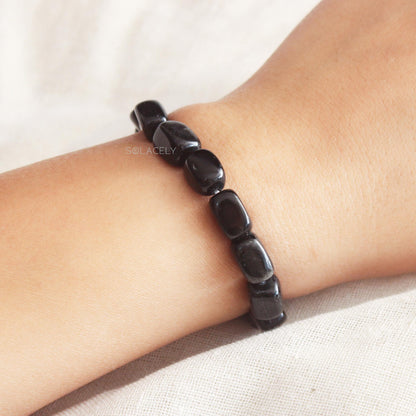 Black Tourmaline Bracelet in hand