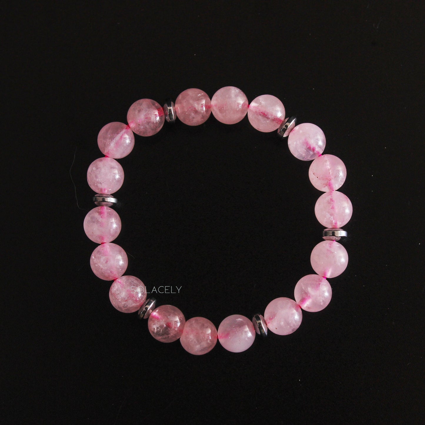 Rose Quartz Bracelet with Charms 8mm Beads
