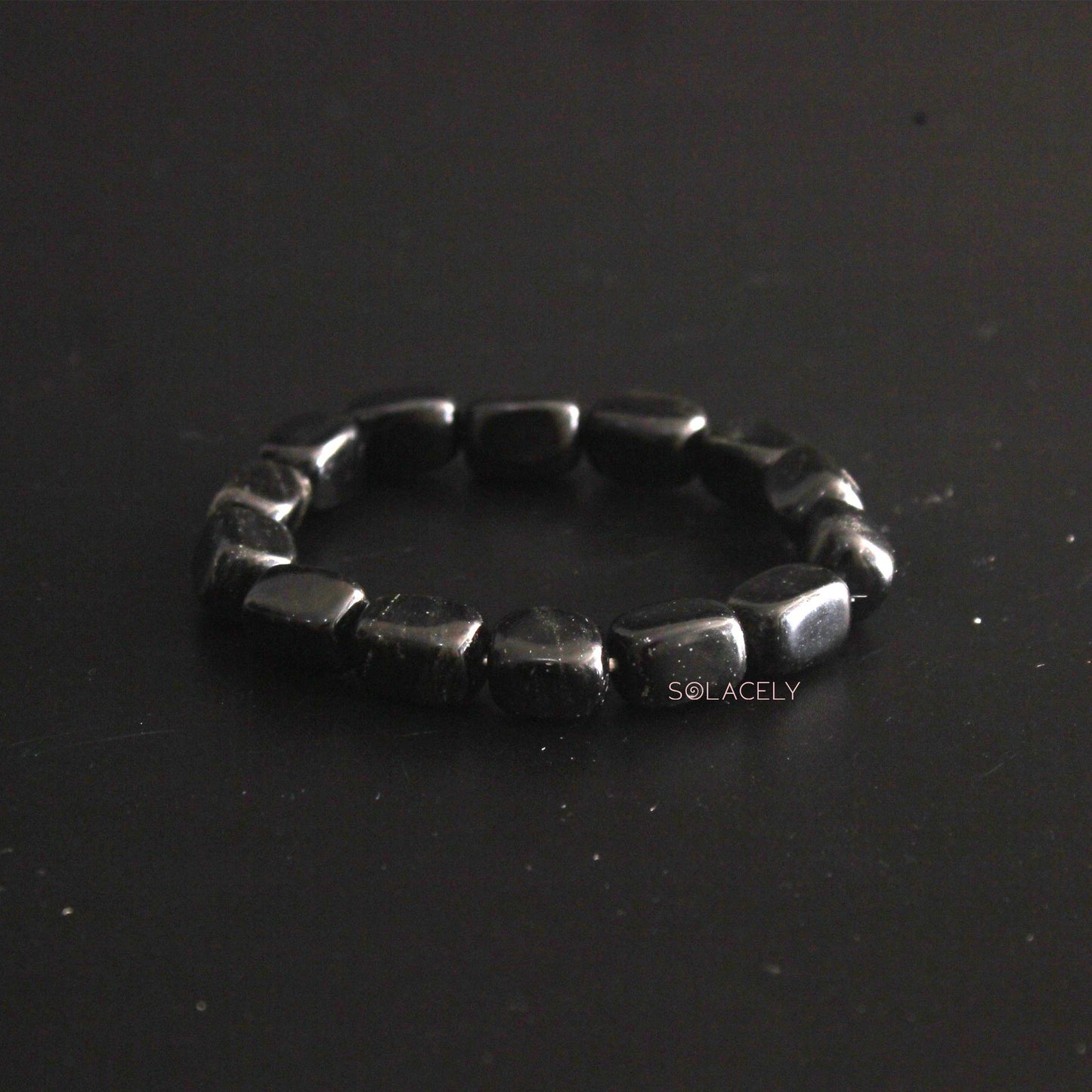 Black Tourmaline Tumble Crystal Bracelet
