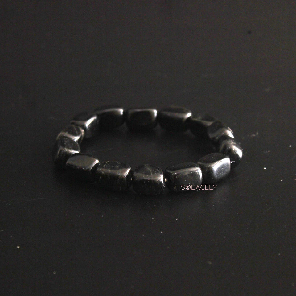 Black Tourmaline Tumble Crystal Bracelet