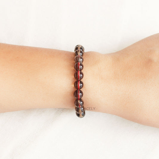 Smoky quartz bracelet 8mm beads