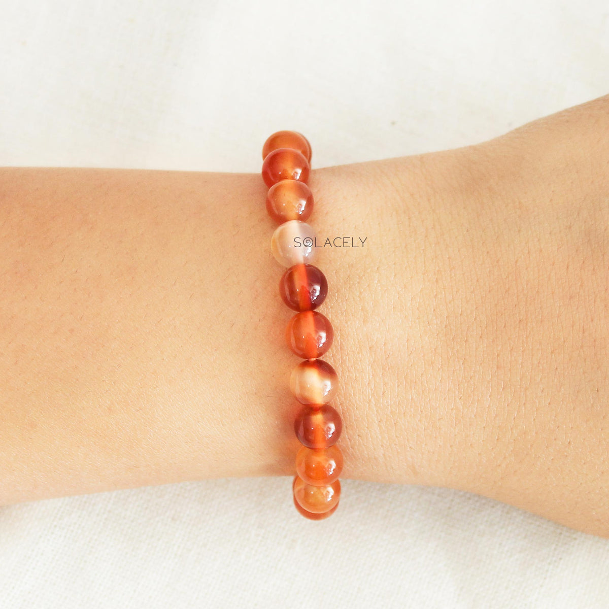 Red Carnelian Beaded Bracelet
