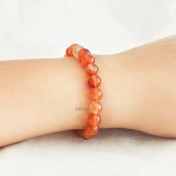 Red carnelian Bracelet - 8mm Beads