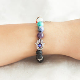 7 chakra lava stone bracelet 