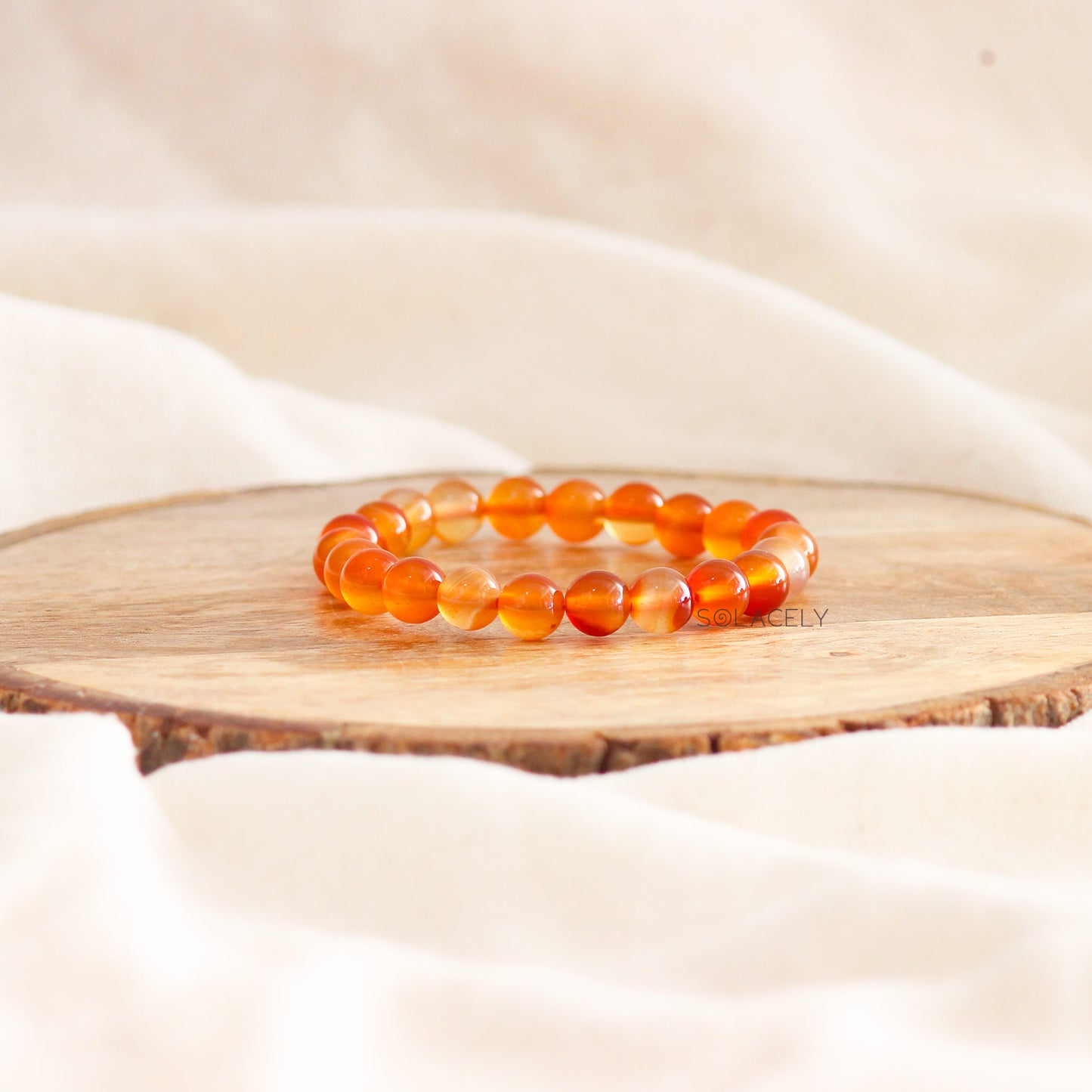 Red carnelian Bracelet - 8mm Beads