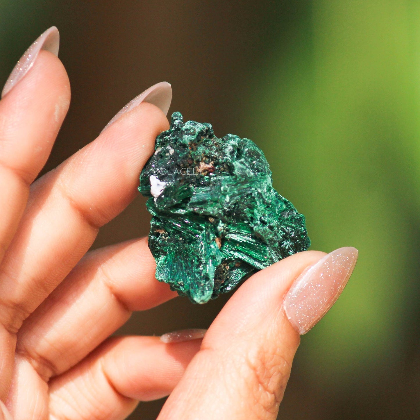 Natural Fibrous Malachite Crystal