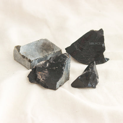 Natural black obsidian Raw Stones