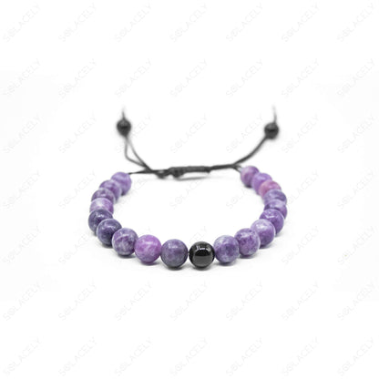lepidolite black tourmaline bracelet