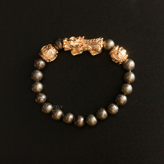 Pyrite Bracelet with Pixiu Charm