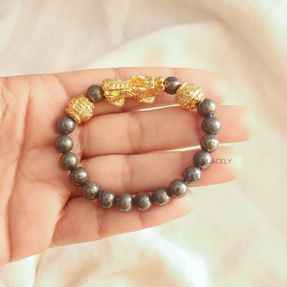 Pixiu Pyrite Wealth Bracelet
